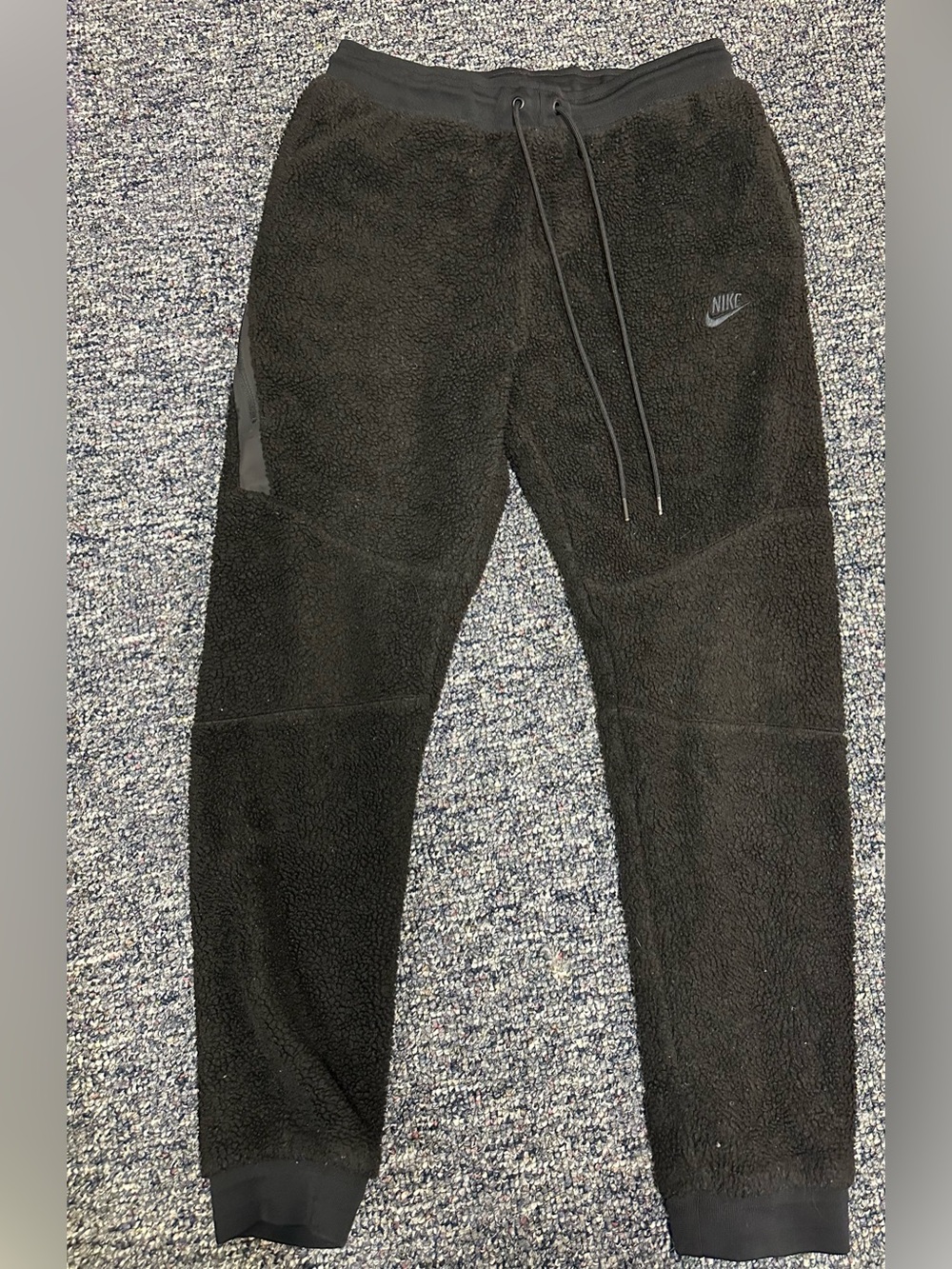 Nike Black Sherpa Jogger Pants with Drawstring